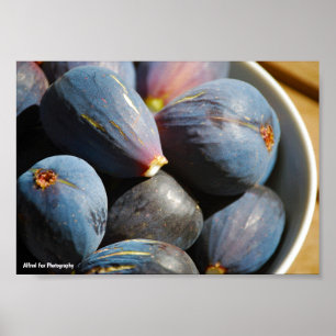 Poster Fruit de figue violette dans un bol