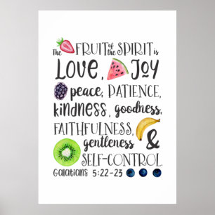 Poster Fruit de l'Esprit, Bible Verse Acrylique Imprimer