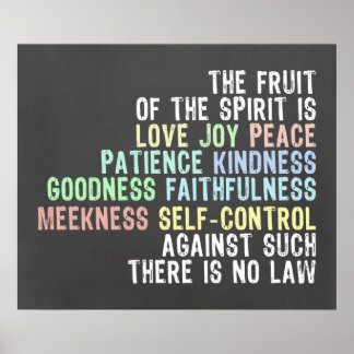 Poster Fruit de l'Esprit Chalkboard Look Bible Verse