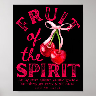 Poster Fruit de l'Esprit Chrétien Coquette Rose Bow Ch