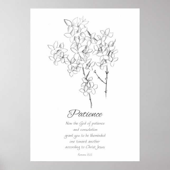 Poster Fruit de l'Esprit Romains 15:5 Écriture Bible (Devant)