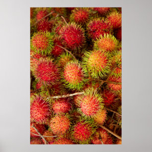 Poster Fruit de Rambutan au marché de Can Duoc
