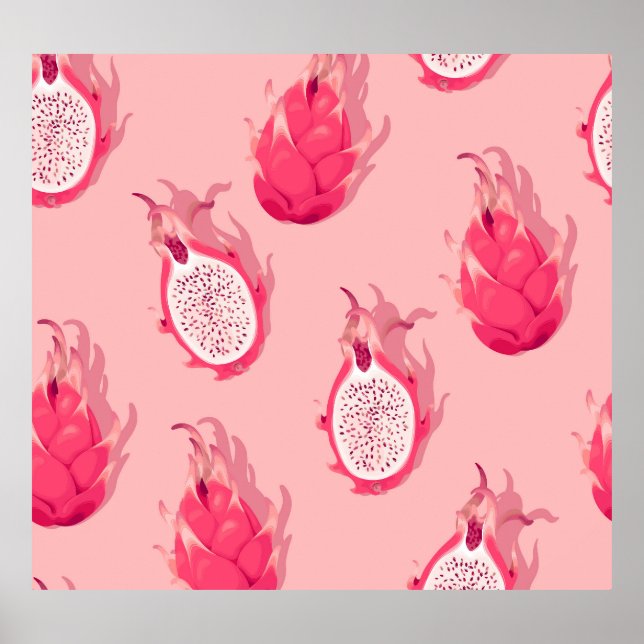 Poster Fruit Dragon : Haute Détail sans joint (Devant)