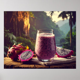 POSTER FRUIT DU DRAGON - PITAHAYA - FRUITS EXOTIQUES