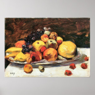 Poster Fruit encore vie sur une couverture blanche par Le