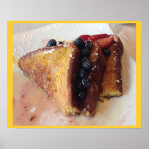 Poster Fruit et pain grillé français