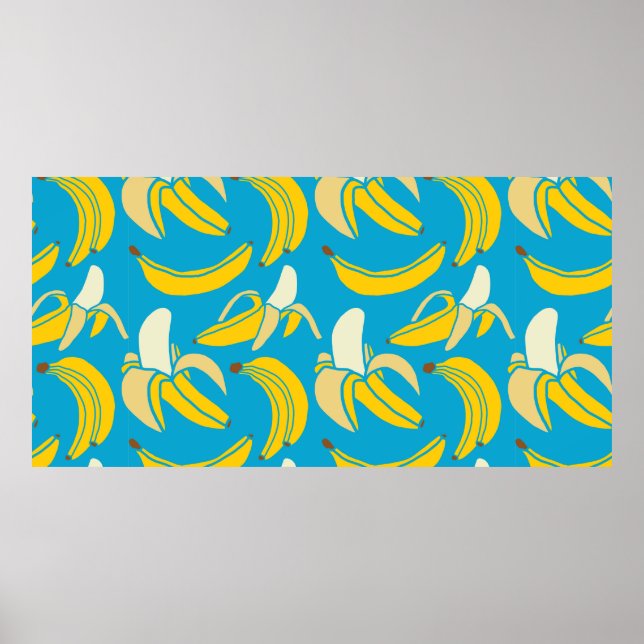 Poster fruit frais jaune banane tropicale sans soudure pa (Devant)