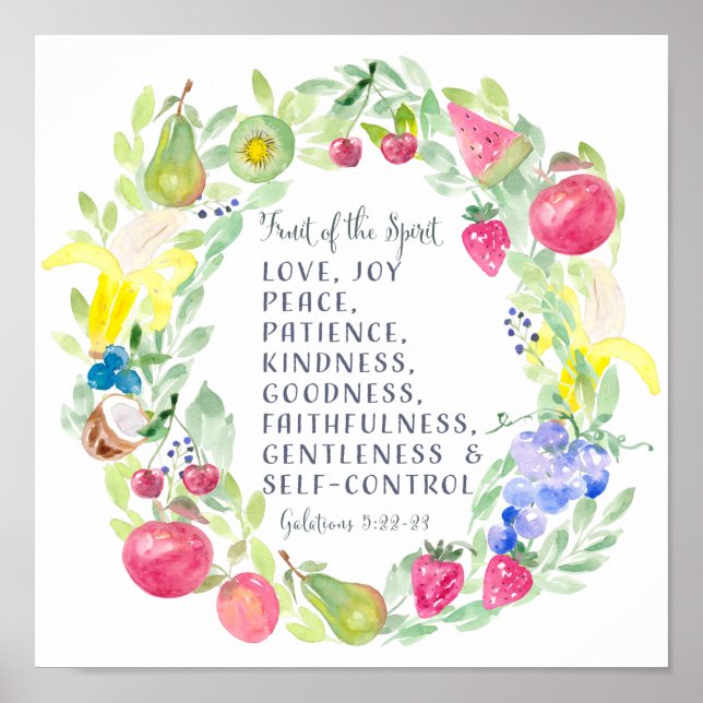 Poster Fruit Of Spirit Aquarelle Artwork (Devant)