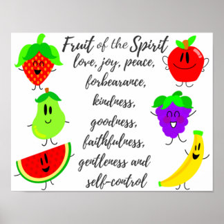 Poster Fruit of the Spirit Kids Wall Art Christian Print