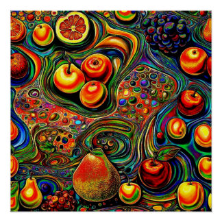 Poster Fruit psychédélique 1