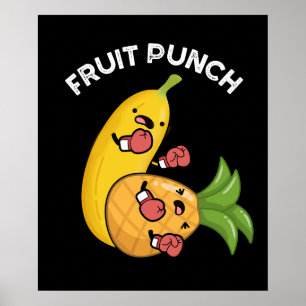 Poster Fruit Punch Drôle Boisson Pun Dark BG