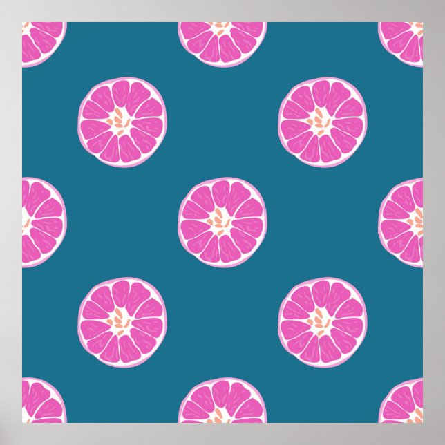 Poster Fruit sans couture motif avec orange. abstrait, ar (Devant)