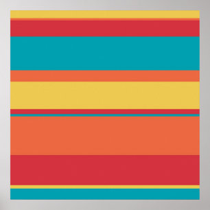 Poster Fruit Tropical Tonal Stripes