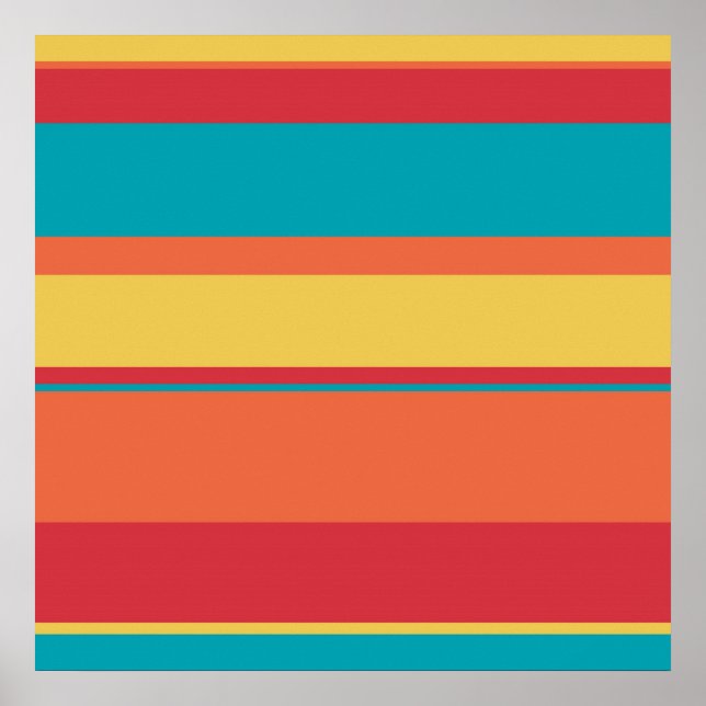 Poster Fruit Tropical Tonal Stripes (Devant)