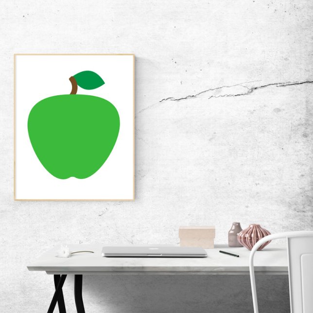 Poster Fruit vert pomme (A poster of a green apple)