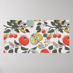 Poster fruits assortis. motif sans soudure
