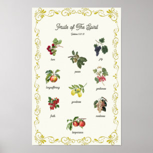 Poster Fruits de l'Esprit Galates Bible Verse