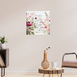 Poster Fruits de l'esprit rose floral