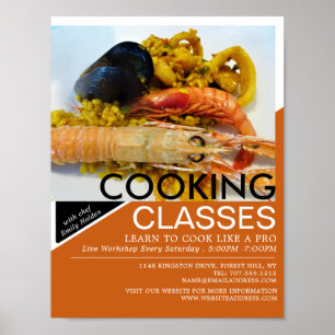 Poster Fruits de mer, Cuisines de classes Publicité