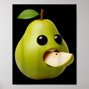 Poster Fruits de niche Funny Pear Meme Brainrot Surréalis