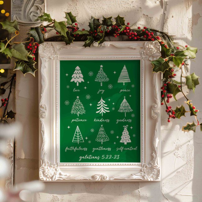 Poster Fruits de Noël L'Esprit Galates Bible Verset (Créateur téléchargé)