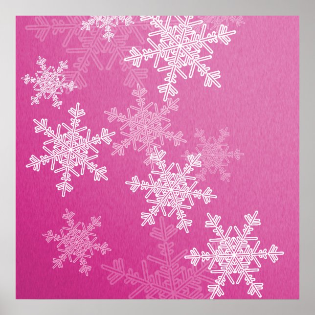 Poster Fruits de Noël rose et blanc (Devant)