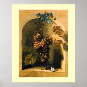 Poster FRUITS DE SAISON -PROSPÉRITÉ crème brun jaune