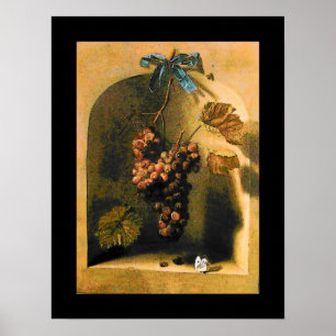 Poster FRUITS DE SAISON -PROSPÉRITÉ jaune brun noir
