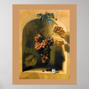 Poster FRUITS DE SAISON -PROSPÉRITÉ jaune marron