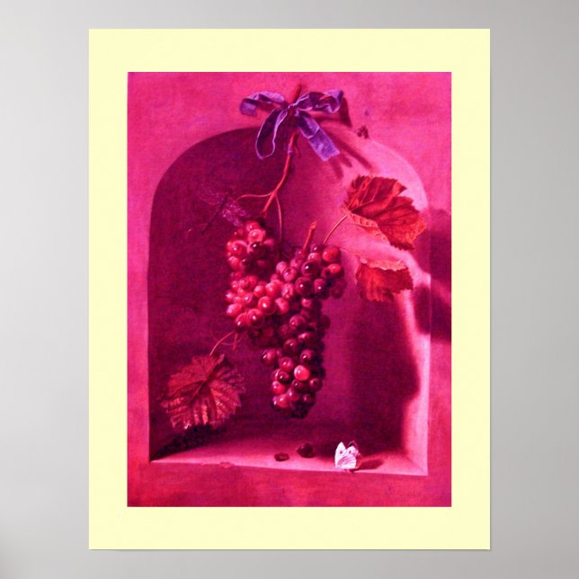 Poster FRUITS DE SAISON -PROSPÉRITÉ rose crème rouge anti (Devant)