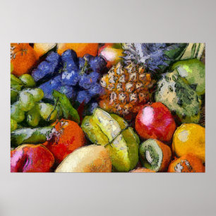POSTER FRUITS DIVERS VARIOUS FRUITS VERSCHIEDENE FRÜCHT