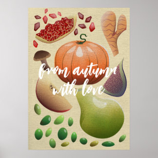 Poster Fruits et légumes de la saison d'automne