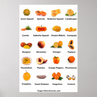 Poster Fruits et légumes orange