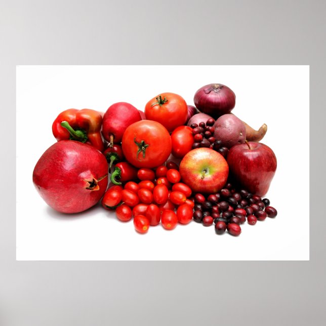 Poster Fruits Et Légumes Rouges (Devant)