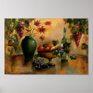 Poster Fruits et vin avec des tonalités d'automne