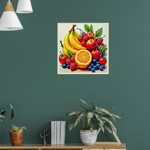 Poster Fruits frais vibreux, délice design
