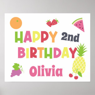 Poster Frutti Tutti coloré N'importe quel âge Joyeux anni