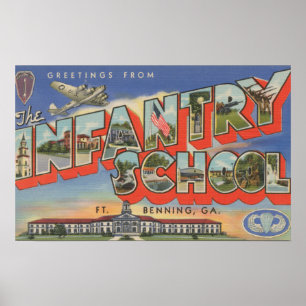 Poster Ft. Benning, Géorgie - École d'infanterie