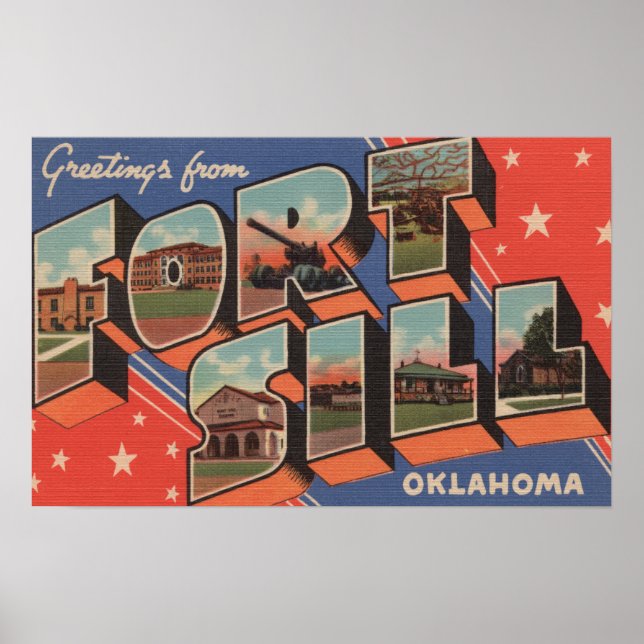 Poster Ft. Sill, Oklahoma - Scènes de grandes lettres (Devant)