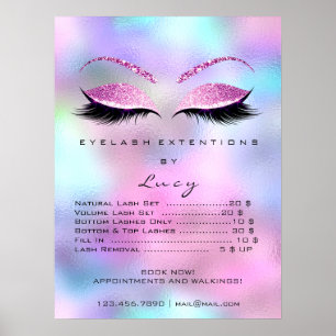 Poster Fuchsia rose Parties scintillant maquillage yeux c