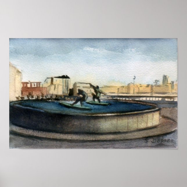 Poster Fuente de los surfistas (La Corogne) (Devant)