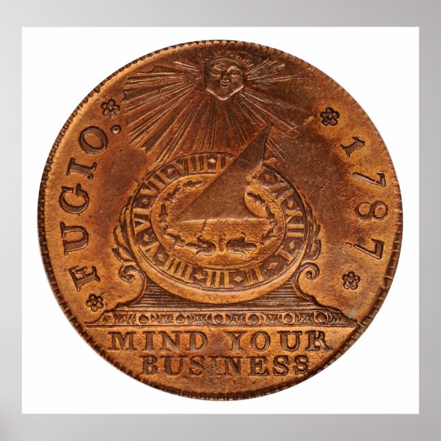 Poster Fugio Cent Miniature Votre Entreprise Cuivre Penny (Devant)