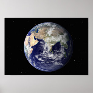 Poster Full Earth showing Europe and Asia 2