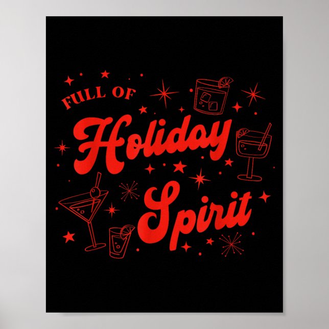 Poster Full Of Holiday Srit Christmas Drinking Retro Tail (Devant)