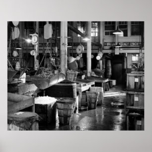 Poster Fulton Fish Market : 1954