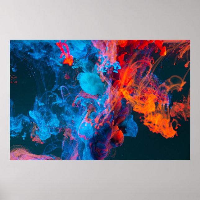 POSTER FUMÉE BLEUE ET ORANGE (Devant)