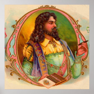 Poster fumeur de cigares du XVIe siècle