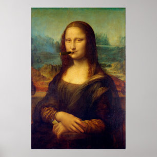 Poster Fumeur de cigares Mona Lisa Tabagisme Peinture 