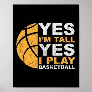 Poster Fun Basketball Oui Je suis Grand Basketball Joueur