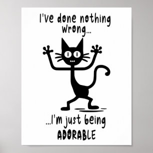 Poster Fun Black Chat Mème Drôle Chat Puns